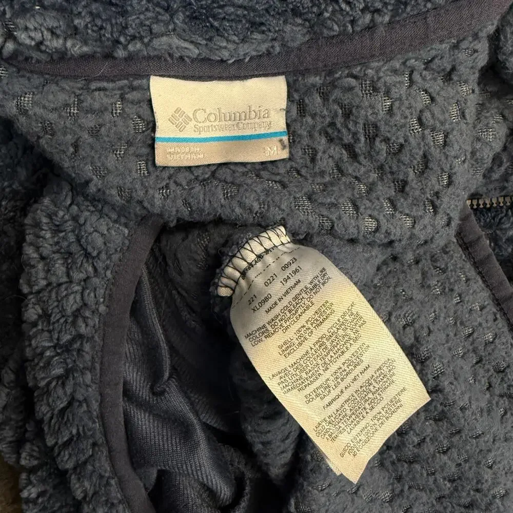 Columbia M women’s blue fleece full zip sweatshirt outdoor hiking